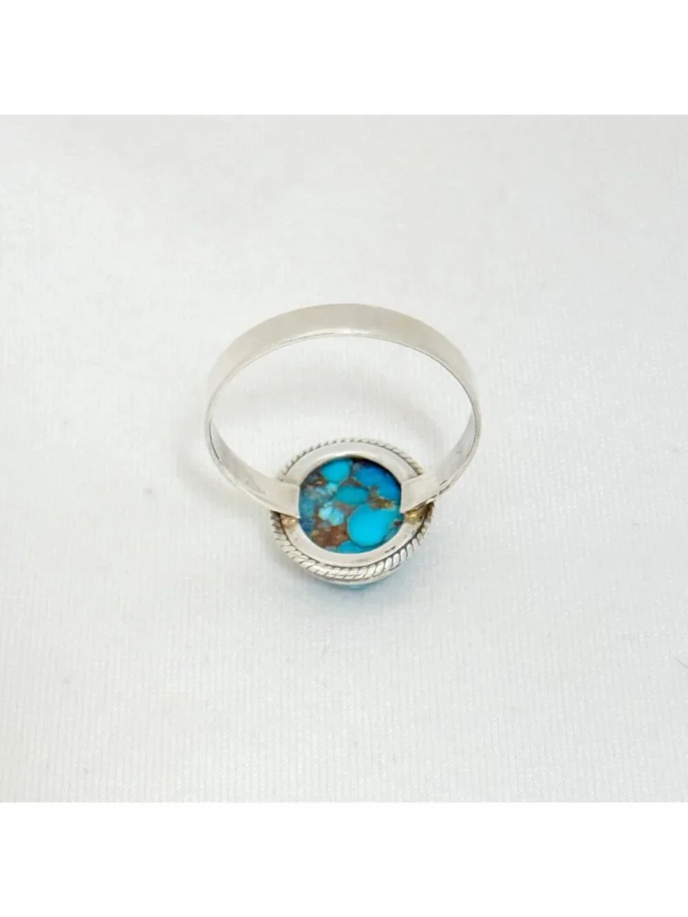 Sterling Silver Mojave Oval Blue Turquoise Ring Size 9  Kingman Mine Stamped 925